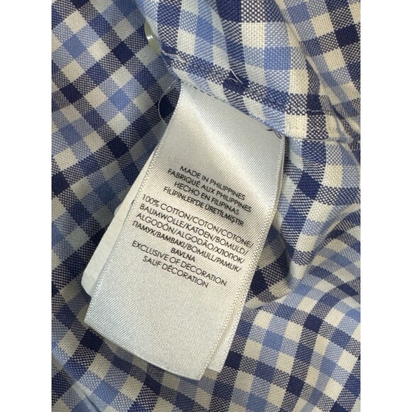 Polo Ralph Lauren XL Blue White Gingham Check Long Sleeve Button Down Preppy - Picture 8 of 9